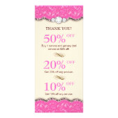 Makeup Coupons Juwelier Leopard Pink Creme Werbekarte (Vorne)