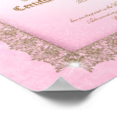 Makeup Diploma Certificate of Completion Pink Lips Poster (Ecke)