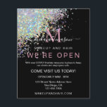 Makeup Elegant Holographic Rose Gold Glitzer Black Flyer<br><div class="desc">Makeup Elegant Holographic Rose Gold Glitzer Wir sind Open Salon Black Flyer</div>