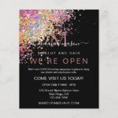 Makeup Elegant Holographic Rose Gold Glitzer Black Flyer (Vorne)