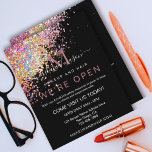 Makeup Elegant Holographic Rose Gold Glitzer Black Flyer<br><div class="desc">Makeup Elegant Holographic Rose Gold Glitzer Wir sind Open Salon Black Flyer</div>