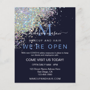 Makeup Elegant Holographic Rose Gold Glitzer Blue Flyer