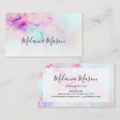 Makeup Elegante Pastel Alcohol Ink Trendy Modern Visitenkarte (Vorne/Hinten)