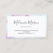 Makeup Elegante Pastel Alcohol Tinte Glitzer Moder Visitenkarte (Rückseite)