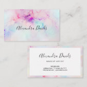 Makeup Elegante Pastel Alcohol Tinte Trendy Modern Visitenkarte (Vorne/Hinten)