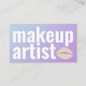 Makeup Eleganter Lila Gradient Glitzer Lippen und  Visitenkarte (Vorderseite)