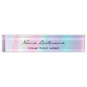 Makeup Esthetician Beauty Holograph Unicorn Pink Namensplakette (Vorderseite)