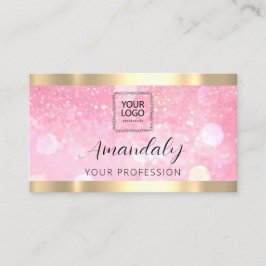 Makeup Esthetician Lash Nails QR Code Logo Glitzer Visitenkarte