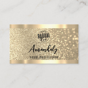 Makeup Esthetician Lash Nails QR Code Logo Gold Visitenkarte