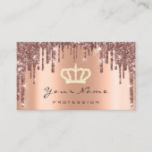 Makeup Event Planner Glitzer Rose Crown Copper Visitenkarte (Vorderseite)