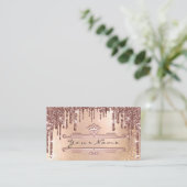 Makeup Event Planner Rose Gold Tropfen Crown Visitenkarte (Stehend Vorderseite)