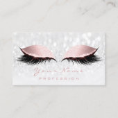 Makeup Eye Lash Glitzer Rosa Graue Terminierungska Terminkarte (Vorderseite)