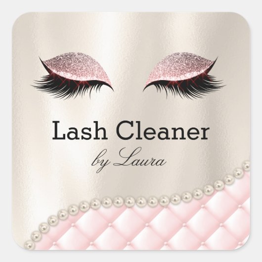 Makeup Eye Lash Lashes Tuflien reinigen Quadratischer Aufkleber (Vorderseite)