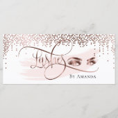 Makeup Eyebrow Eye Lash Rose Gold Geschenkgutschei Menükarte (Rückseite)