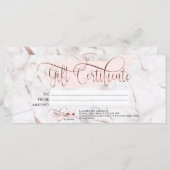 Makeup Eyebrow Eye Lash Rose Gold Marmor Menükarte (Vorne/Hinten)