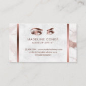 Makeup Eyebrow Eye Lashes Rose Gold Marmor Textur Visitenkarte (Rückseite)