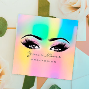 Makeup Eyebrow Eyelashes Glitzer Bright Holograph Quadratische Visitenkarte