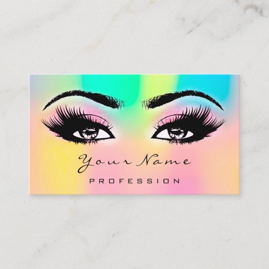 Makeup Eyebrow Eyelashes Glitzer Bright Holographi Visitenkarte (Vorderseite)