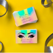 Makeup Eyebrow Eyelashes Glitzer Bright Holographi Visitenkarte