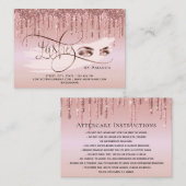 Makeup Eyebrow Eyes Lashes Aftercare Card Drift Empfehlungskarte (Vorne/Hinten)