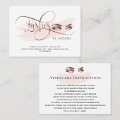 Makeup Eyebrow Eyes Lashes Aftercare-Karte Empfehlungskarte (Vorne/Hinten)