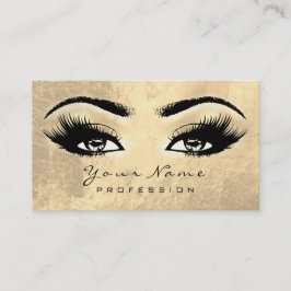 Makeup Eyebrow Eyes Lashes Brown Gold Lux Visitenkarte