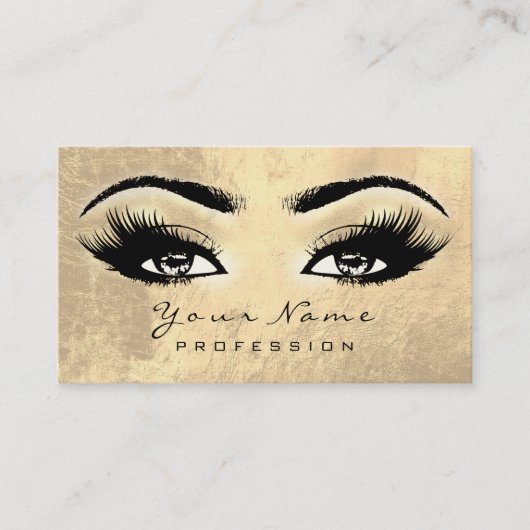 Makeup Eyebrow Eyes Lashes Brown Gold Lux Visitenkarte (Vorderseite)