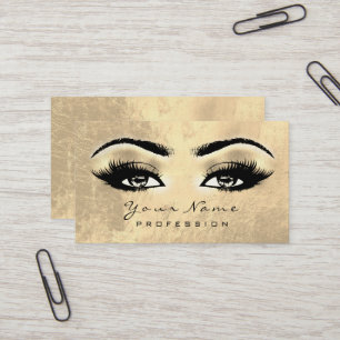 Makeup Eyebrow Eyes Lashes Browns Gold Visitenkarte