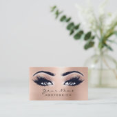 Makeup Eyebrow Eyes Lashes Glitzer Blush Pink Rose Visitenkarte (Stehend Vorderseite)
