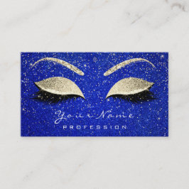 Makeup Eyebrow Eyes Lashes Glitzer Cobalt Gold Visitenkarte