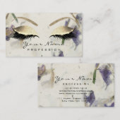 Makeup Eyebrow Eyes Lashes Glitzer Gold Lila Visitenkarte (Vorne/Hinten)
