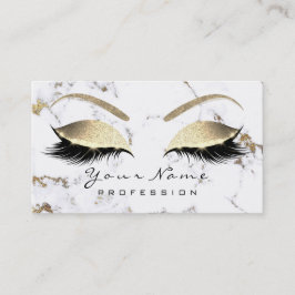 Makeup Eyebrow Eyes Lashes Glitzer Gold Marmor Visitenkarte