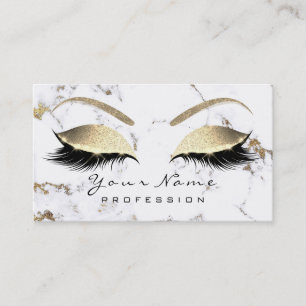 Makeup Eyebrow Eyes Lashes Glitzer Gold Marmor Visitenkarte
