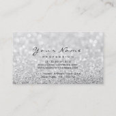 Makeup Eyebrow Eyes Lashes Glitzer Grau Silber Visitenkarte (Rückseite)