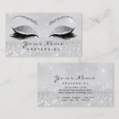 Makeup Eyebrow Eyes Lashes Glitzer Grau Silver2 Visitenkarte (Vorne/Hinten)