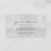 Makeup Eyebrow Eyes Lashes Glitzer Grau Silver2 Visitenkarte (Rückseite)