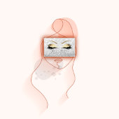 Makeup Eyebrow Eyes Lashes Glitzer Gray Glam Visitenkarte