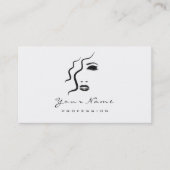 Makeup Eyebrow Eyes Lashes Glitzer Hair Logo Weiß Visitenkarte (Vorderseite)