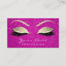 Makeup Eyebrow Eyes Lashes Glitzer Hot Pink Gold Visitenkarte
