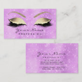 Makeup Eyebrow Eyes Lashes Glitzer Lavanda Gold Visitenkarte (Vorne/Hinten)