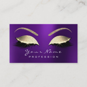 Makeup Eyebrow Eyes Lashes Glitzer Lavender Lila Visitenkarte