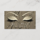 Makeup Eyebrow Eyes Lashes Glitzer Marble Gold Visitenkarte (Vorderseite)