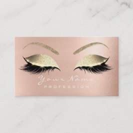 Makeup Eyebrow Eyes Lashes Glitzer Rose Glam Visitenkarte