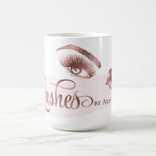 Makeup Eyebrow Eyes Lashes Glitzer Rose Gold Kaffeetasse