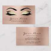 Makeup Eyebrow Eyes Lashes Glitzer Rose Gold Lux Visitenkarte (Vorne/Hinten)