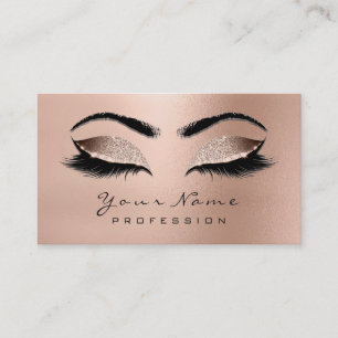 Makeup Eyebrow Eyes Lashes Glitzer Rose Gold Lux Visitenkarte