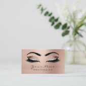 Makeup Eyebrow Eyes Lashes Glitzer Rose Gold Lux Visitenkarte (Stehend Vorderseite)