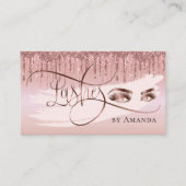 Makeup Eyebrow Eyes Lashes Glitzer Rose Gold Visitenkarte (Vorderseite)