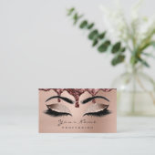 Makeup Eyebrow Eyes Lashes Glitzer Rose Gold Wax Visitenkarte (Stehend Vorderseite)