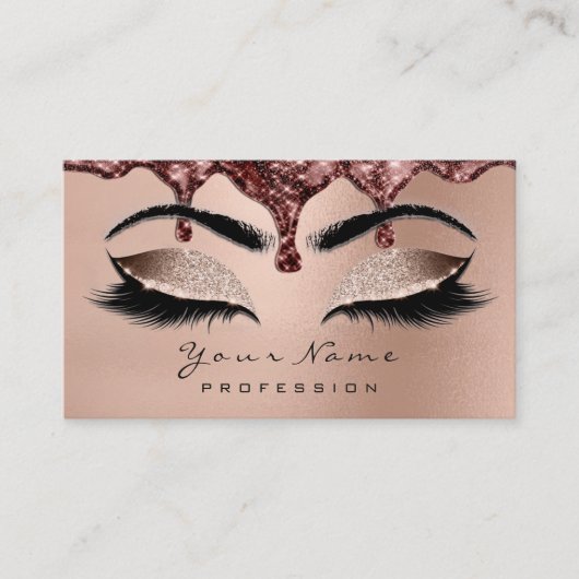 Makeup Eyebrow Eyes Lashes Glitzer Rose Gold Wax Visitenkarte (Vorderseite)